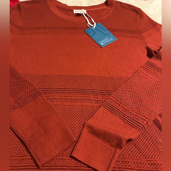 MARKET & SPRUCE Rowan Textured Cotton Blend Sweater Copper M Stitch Fix Nwt - Picture 10 of 11